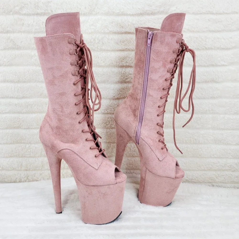 Flamingo 1051FS Blush 8" High Heel Ankle Calf Boot - Picture 8 of 9